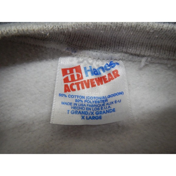 VTG Huskies Sweatshirt Mens Size XL Gray Embroidered Orange Made in USA - Picture 4 of 8